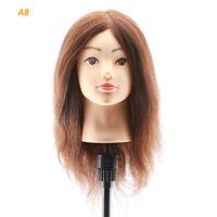 100 real hair training head practice hair mannequin head A8