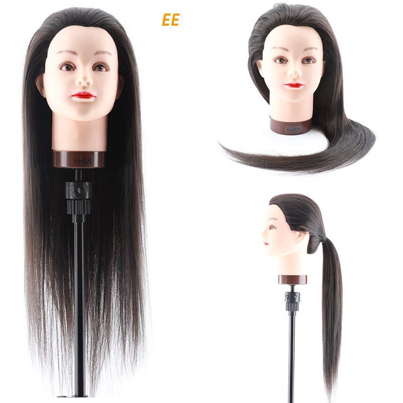 Long hair manikin head plastic doll heads  -EE